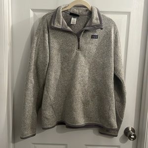 Patagonia Women’s Better Sweater Quarter Zip Fleece - Birch White/Gray